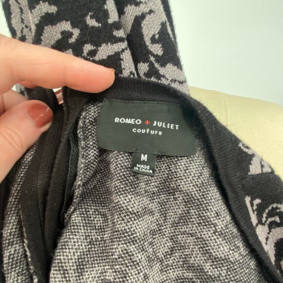 Romeo & Juliet Couture Women's Black & Gray Knit Fit & Flare Dress Size Medium - Picture 4 of 10